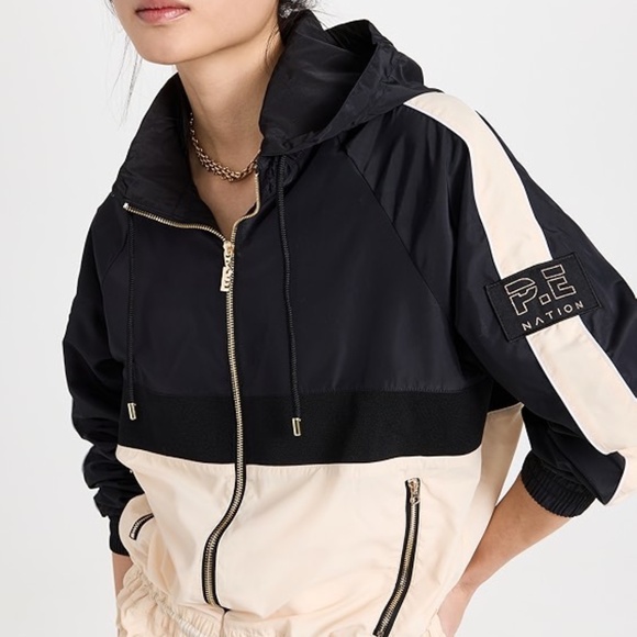 P.E Nation Man Down Hooded Jacket Cream Black XS - Picture 1 of 11